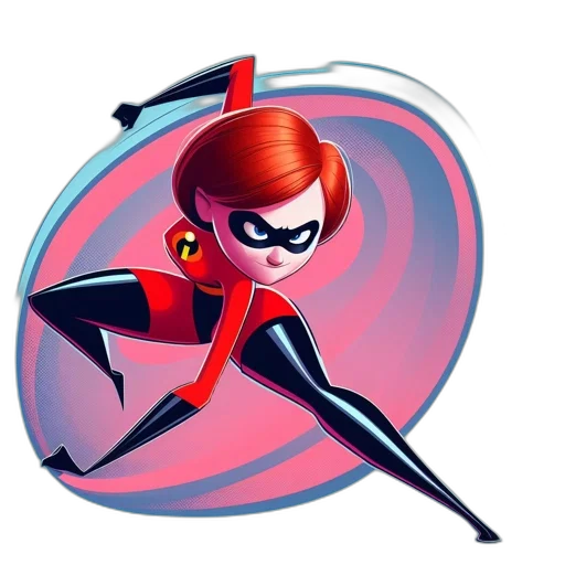 comic book art, concept art, cartoon, 3d render, red, animated, superhero, woman transparent PNG cut-out