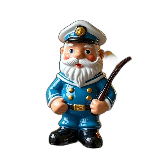 staff, 3d render, concept art, photorealistic, ceramic, ornament, sailor, beard transparent PNG cut-out