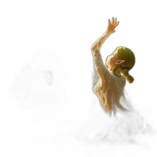dress, creature, concept art, fantasy art, photorealistic, 3d render, fog, underwater transparent PNG cut-out