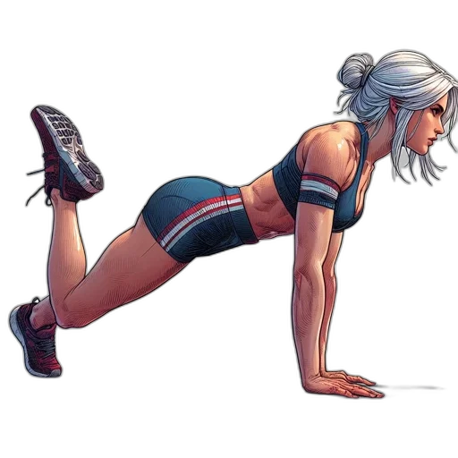 concept art, watercolor, comic book art, cyberpunk, female, athlete, blue, sports transparent PNG cut-out