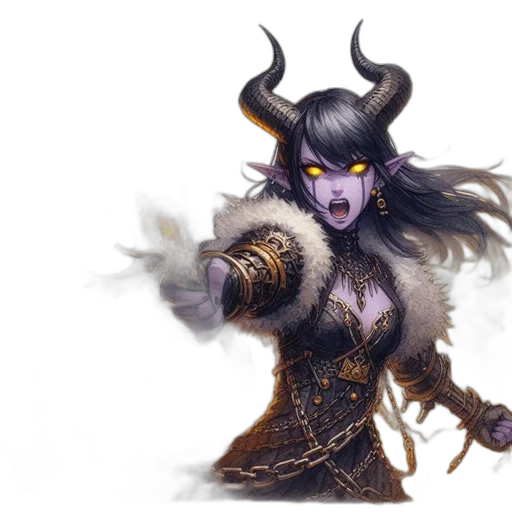 fantasy art, concept art, pixel art, comic book art, dark, female, character, hair transparent PNG cut-out
