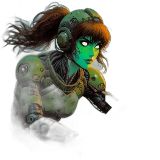 robot, mask, face, concept art, fantasy art, cyberpunk, comic book art, outer space transparent PNG cut-out