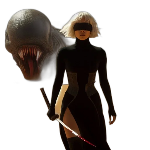 creature, mask, staff, concept art, 3d render, fantasy art, comic book art, underwater transparent PNG cut-out