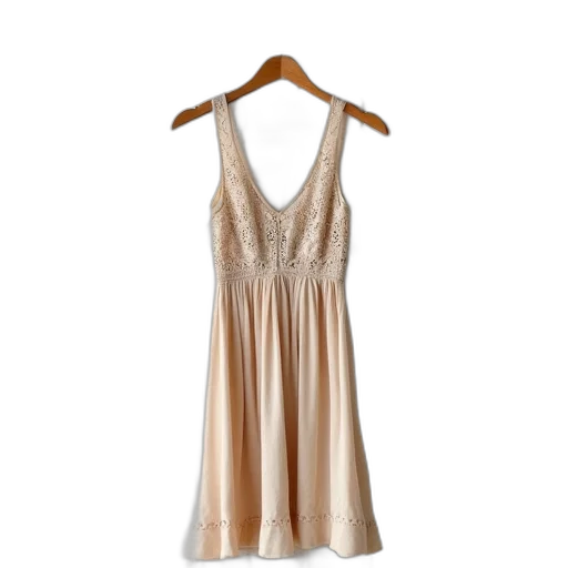dress, earth tones, golden, beige, lace, pattern, hangs, hanger transparent PNG cut-out