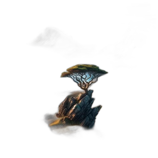 tree, crown, hat, dragon, concept art, fantasy art, 3d render, photorealistic transparent PNG cut-out