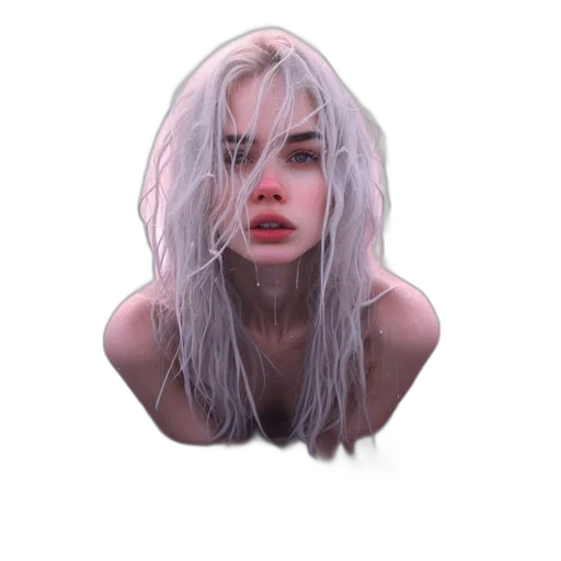 hair, face, creature, mask, 3d render, photorealistic, concept art, fantasy art transparent PNG cut-out
