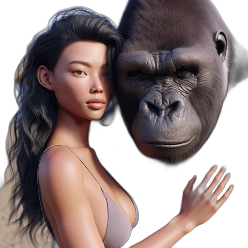 animal, creature, face, mask, concept art, photorealistic, fantasy art, 3d render transparent PNG cut-out