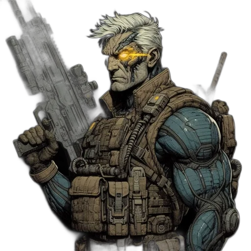 weapon, comic book art, concept art, cyberpunk, cartoon, green, blue, futuristic transparent PNG cut-out