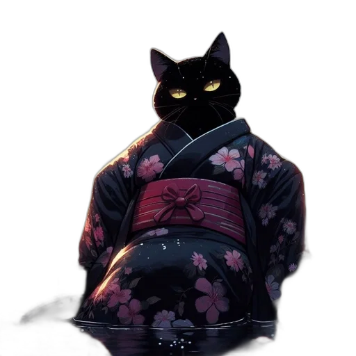 jacket, dress, staff, animal, concept art, anime, vaporwave, cyberpunk transparent PNG cut-out