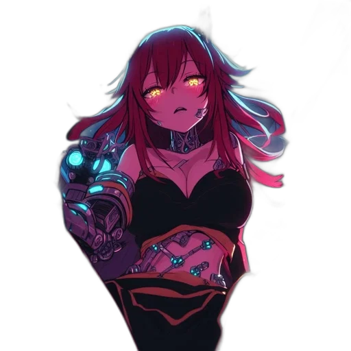 dress, staff, jewelry, mask, cyberpunk, concept art, pixel art, anime transparent PNG cut-out