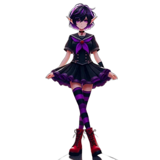 dress, staff, robot, concept art, pixel art, 3d render, anime, dark transparent PNG cut-out