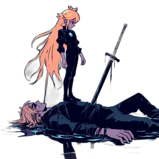 staff, weapon, concept art, anime, cyberpunk, comic book art, fire, underwater transparent PNG cut-out