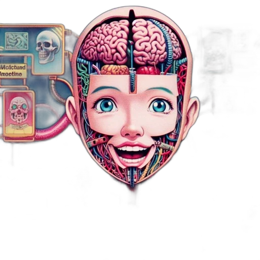 robot, face, mask, concept art, cyberpunk, 3d render, cartoon, surreal transparent PNG cut-out