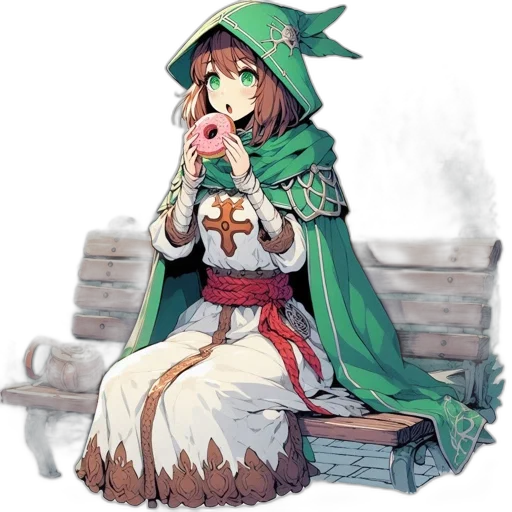 staff, weapon, dress, dragon, concept art, pixel art, fantasy art, anime transparent PNG cut-out