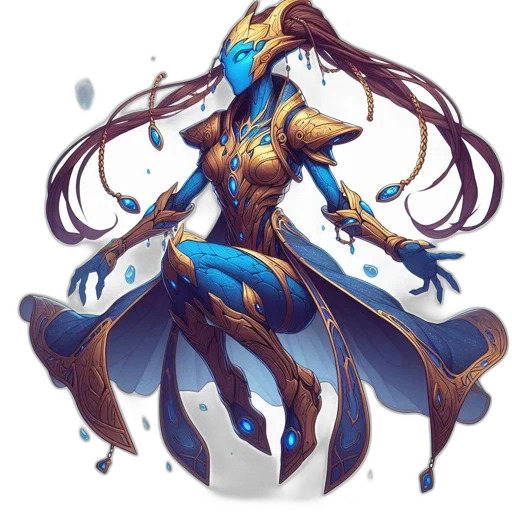 mask, concept art, fantasy art, anime, comic book art, blue, golden, dark transparent PNG cut-out