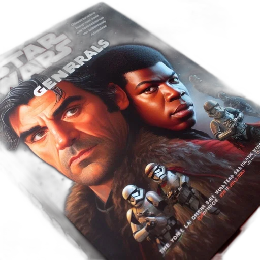 comic book art, concept art, photorealistic, earth tones, book, cover, star, wars transparent PNG cut-out