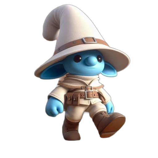 staff, hat, creature, robot, concept art, 3d render, fantasy art, pixel art transparent PNG cut-out