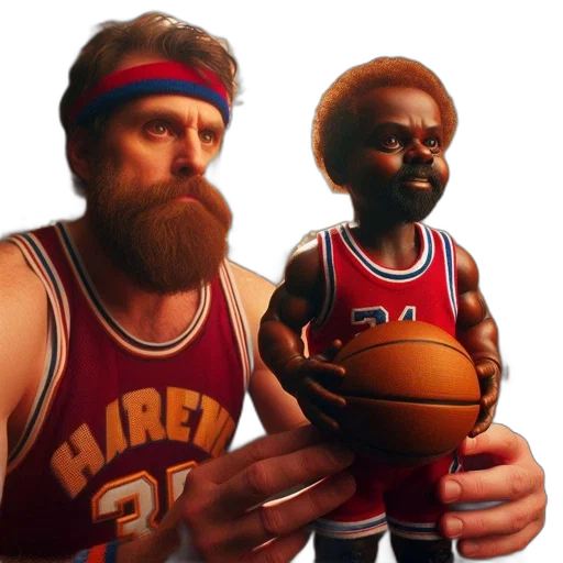 3d render, concept art, man, beard, wearing, harem, basketball, jersey transparent PNG cut-out