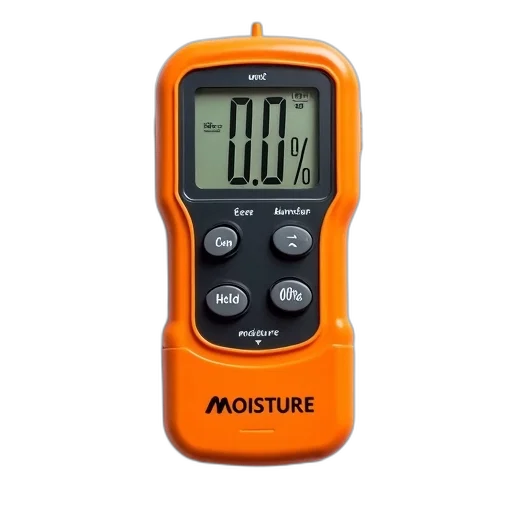 digital, moisture, meter, orange, black, color, scheme, displayed transparent PNG cut-out