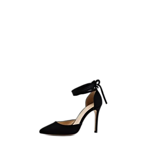 shoes, dark, black, high-heeled, sandal, pointed, toe, curved transparent PNG cut-out