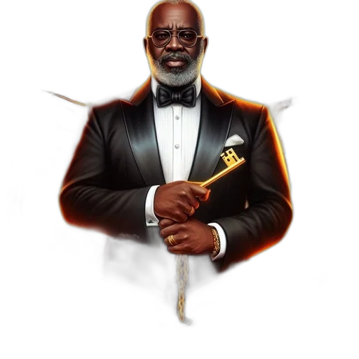 staff, concept art, pixel art, photorealistic, cartoon, man, suit, holds transparent PNG cut-out