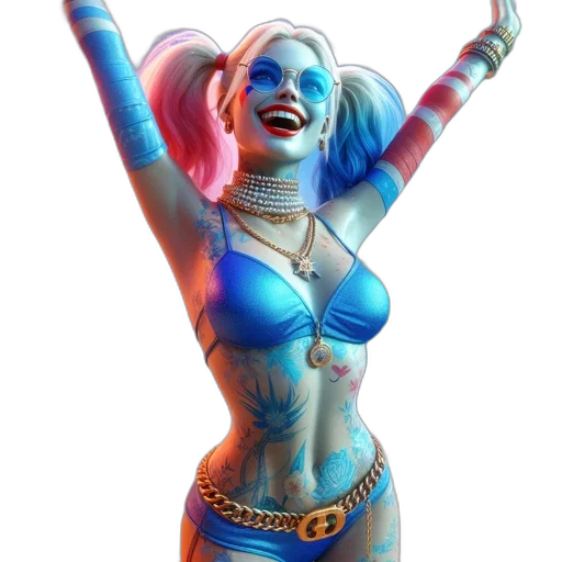 concept art, 3d render, fantasy art, comic book art, neon lights, blue, colorful, neon transparent PNG cut-out