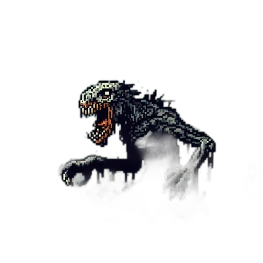 creature, dragon, animal, staff, pixel art, concept art, fantasy art, 3d render transparent PNG cut-out