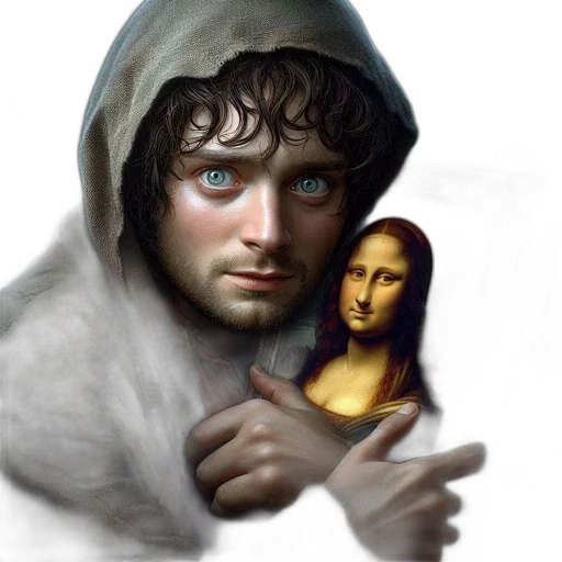 face, photorealistic, oil painting, fantasy art, concept art, snow, young, man transparent PNG cut-out