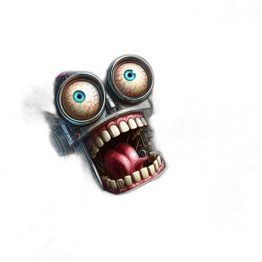 robot, mask, creature, face, 3d render, concept art, photorealistic, pixel art transparent PNG cut-out