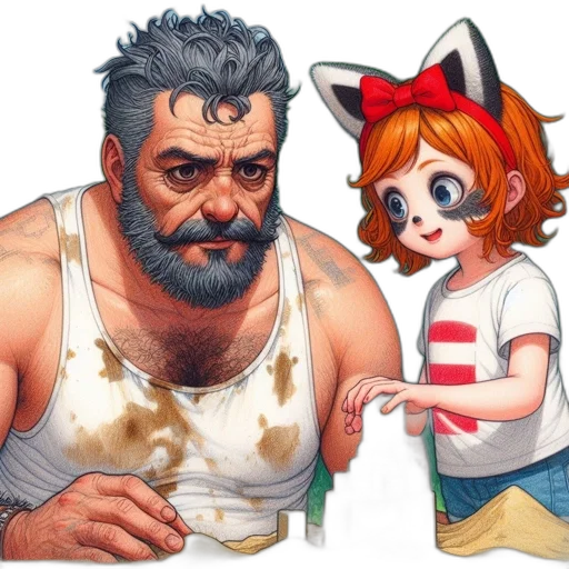 food, concept art, comic book art, pixel art, watercolor, underwater, fire, aged transparent PNG cut-out