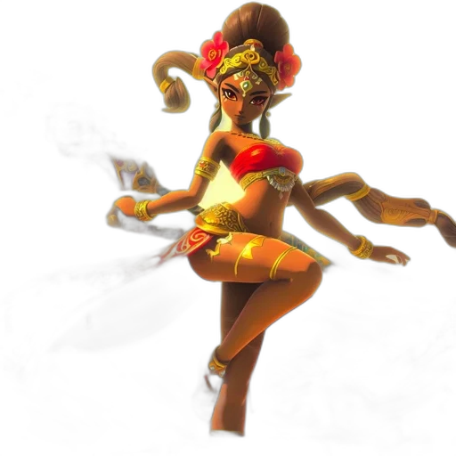staff, weapon, concept art, fantasy art, 3d render, pixel art, fire, golden transparent PNG cut-out
