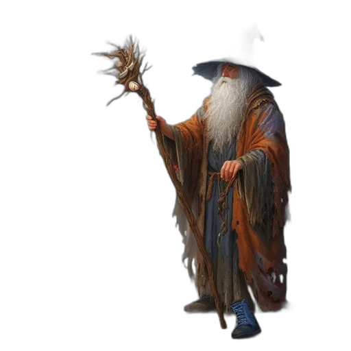 staff, hat, dragon, creature, fantasy art, concept art, 3d render, pixel art transparent PNG cut-out