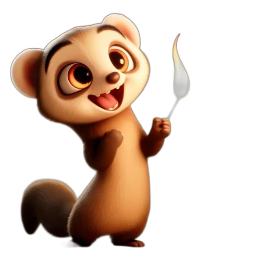 staff, animal, food, 3d render, concept art, photorealistic, cartoon, animated transparent PNG cut-out