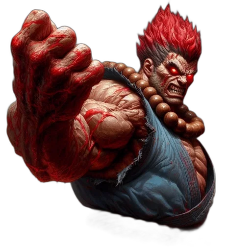 creature, concept art, comic book art, fantasy art, pixel art, muscular, character, red transparent PNG cut-out