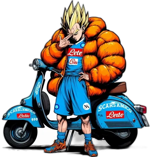 jacket, cartoon, concept art, comic book art, anime, character, spiky, blonde transparent PNG cut-out