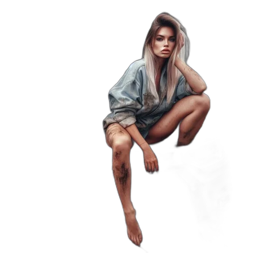 dress, jacket, hair, face, photorealistic, concept art, watercolor, pixel art transparent PNG cut-out