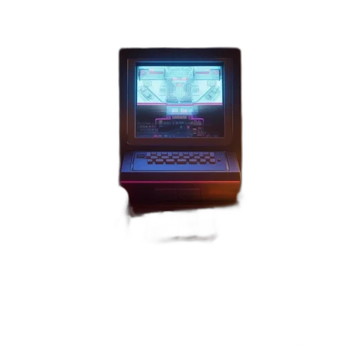 robot, face, furniture, weapon, vaporwave, pixel art, 3d render, cyberpunk transparent PNG cut-out