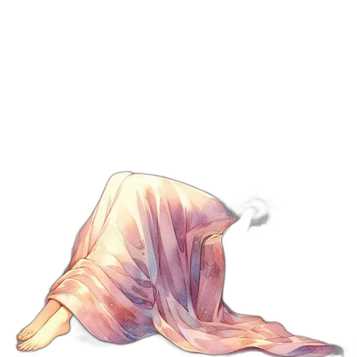 dress, mask, umbrella, creature, concept art, watercolor, pixel art, vaporwave transparent PNG cut-out