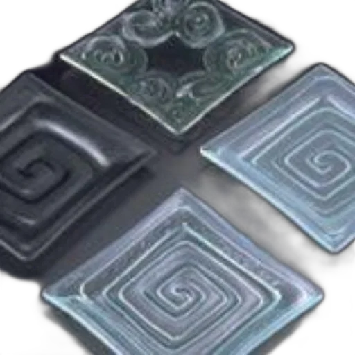 jewelry, 3d render, concept art, blue, dark, monochrome, four, square transparent PNG cut-out
