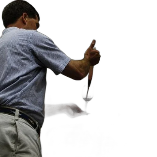 staff, sword, weapon, umbrella, photorealistic, man, blue, shirt transparent PNG cut-out