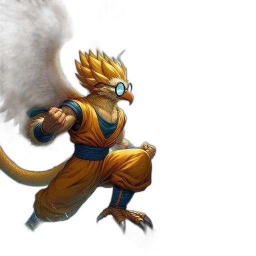 dragon, staff, fantasy art, concept art, pixel art, 3d render, anthropomorphic, bird transparent PNG cut-out