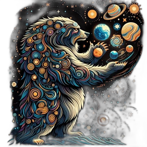 creature, animal, staff, hair, fantasy art, concept art, pixel art, watercolor transparent PNG cut-out