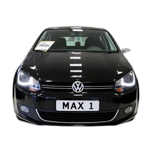 car, 3d render, black, volkswagen, sticker, windshield, parked, showroom transparent PNG cut-out