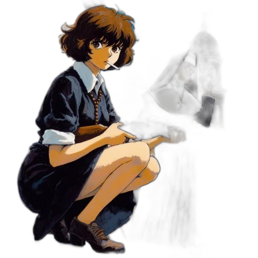 dress, jacket, weapon, umbrella, concept art, pixel art, watercolor, comic book art transparent PNG cut-out