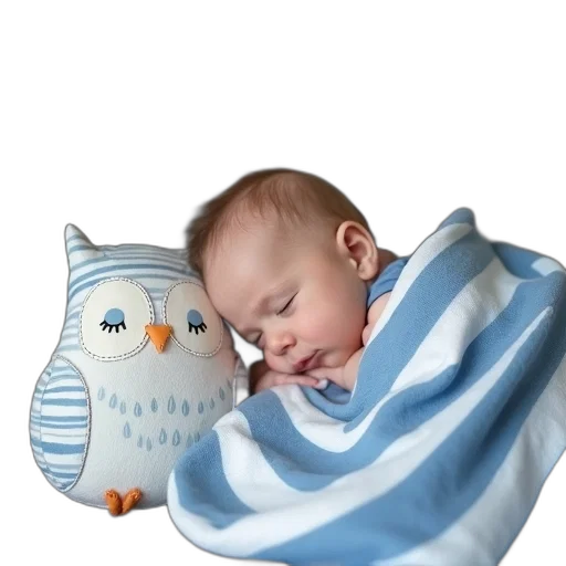 mask, photorealistic, oil painting, baby, sleeping, gray, couch, blue transparent PNG cut-out