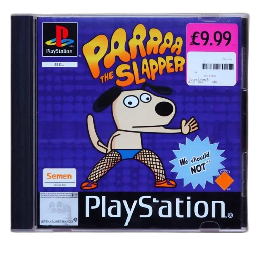 game, case, displays, parappa, rapper, developed, scei, published transparent PNG cut-out