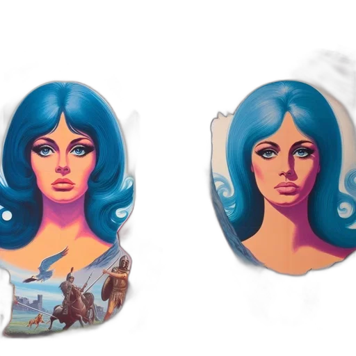fantasy art, concept art, comic book art, 3d render, blue, pastel, fantasy, film transparent PNG cut-out