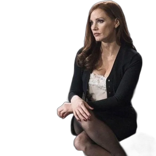 dress, jacket, woman, black, cardigan, white, top, sits transparent PNG cut-out