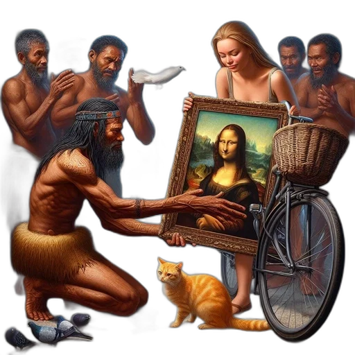 furniture, oil painting, concept art, photorealistic, fantasy art, fire, tribe, encounters transparent PNG cut-out