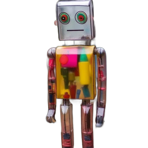 robot, staff, jacket, animal, 3d render, concept art, pixel art, cyberpunk transparent PNG cut-out